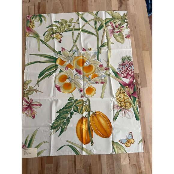 Lee Jofa Fabric Samples 3 Pieces 26 X 36 100% Cotton White Floral Orchids Borneo - Picture 6 of 12